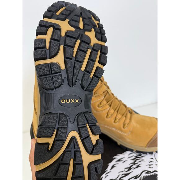 OUXX Work Boots for Men, Side Zipper Steel Toe Shoes, Water-Resistant, Non-Slip - Picture 5 of 7